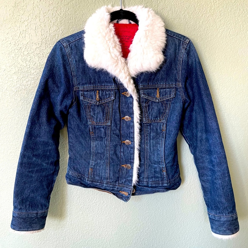 Denim Jacket with Faux Shearling